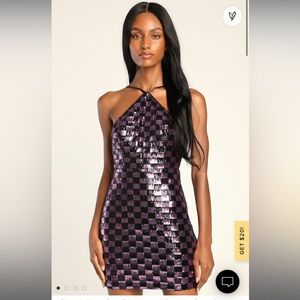 Lulus Black and purple sequins dress